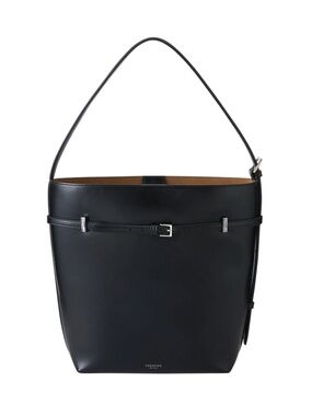 Verafied | Black Belted Leather Tote Bag